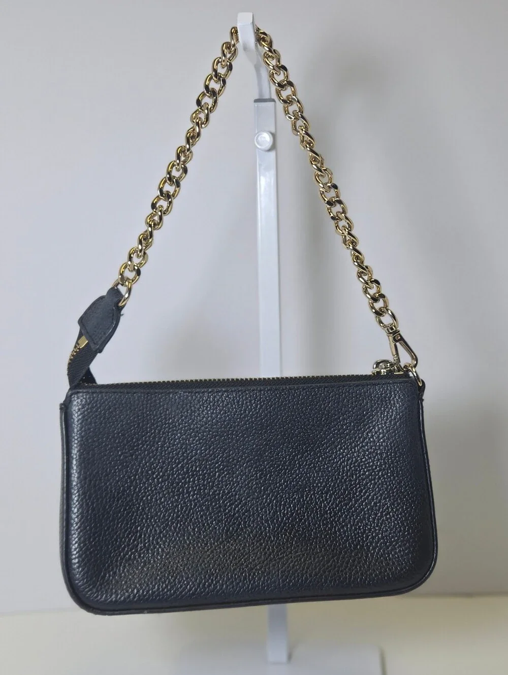 Michael Kors Black Pebbled Leather Chain Shoulder Bag